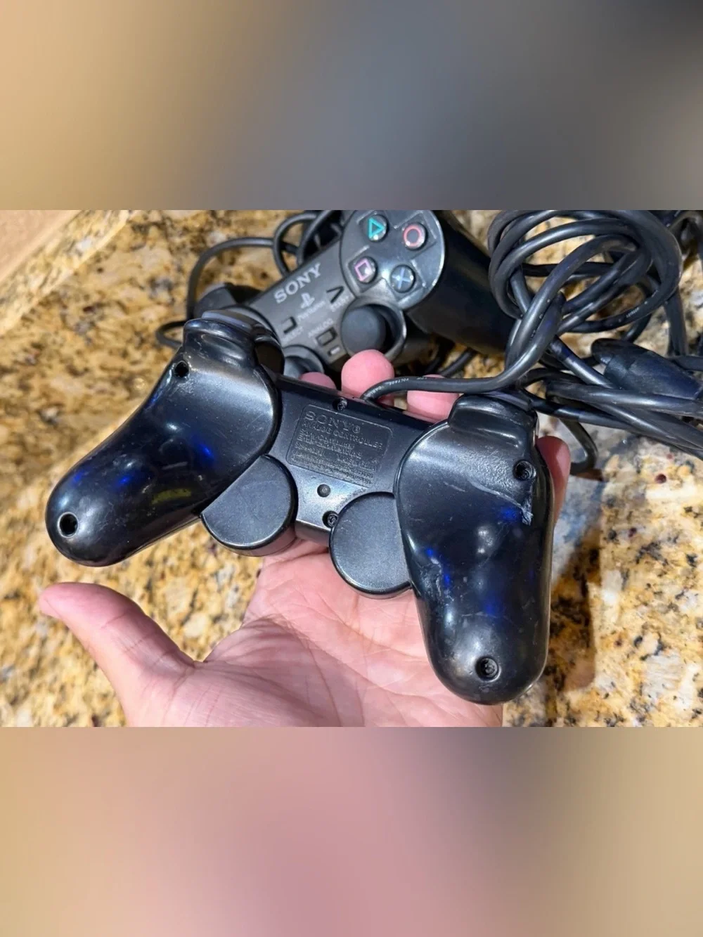 X3 Sony PlayStation 2 DualShock Controller wired PS2 SCPH-10010 Black Tested